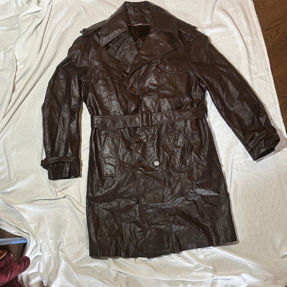 Women's Dark Brown Trench Coat with faux fur removable lining